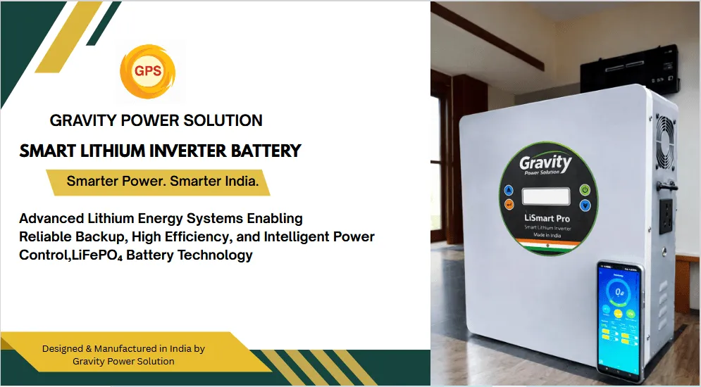 Gravity LiSmart Pro smart lithium inverter with mobile app control and LiFePO4 battery technology